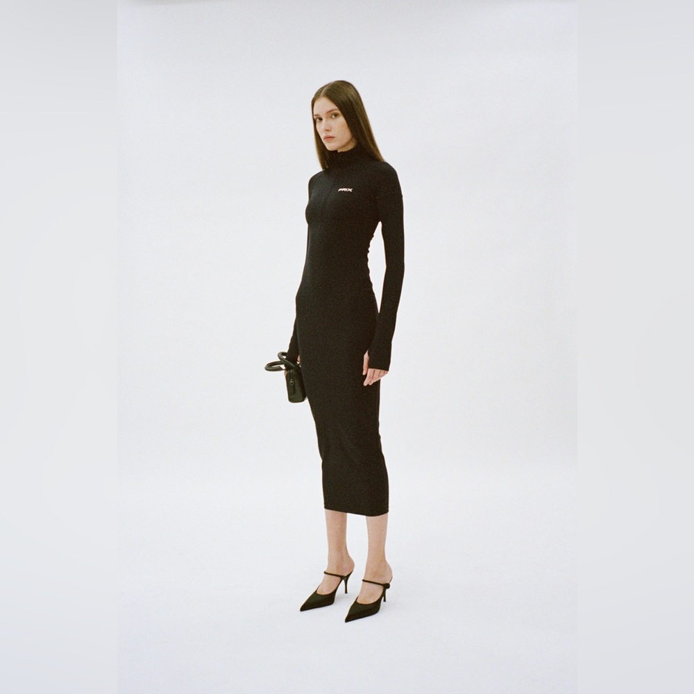 PRIX WORKSHOP Long Sleeve Knight Dress Long Black Size L